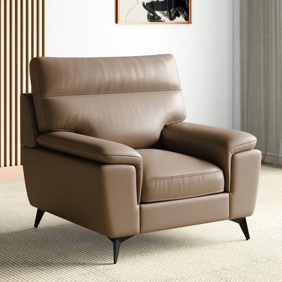 Aprilla NXT Half Leather 1-Seater Sofa - Customized Furniture