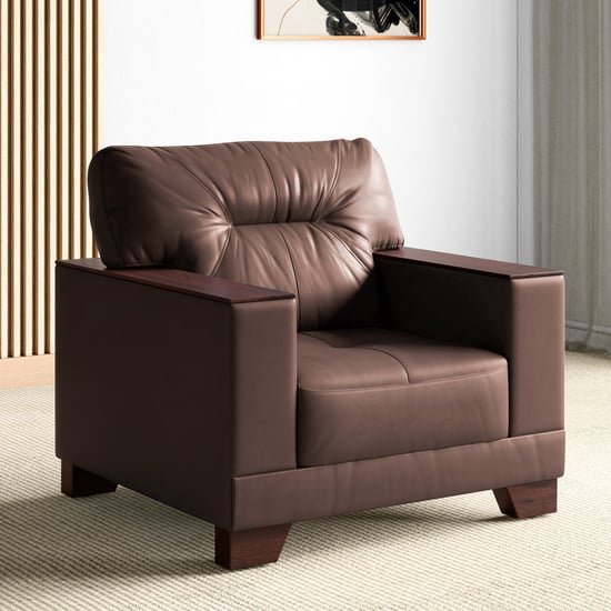 Walter Half Leather 1-Seater Sofa - Customized Furniture