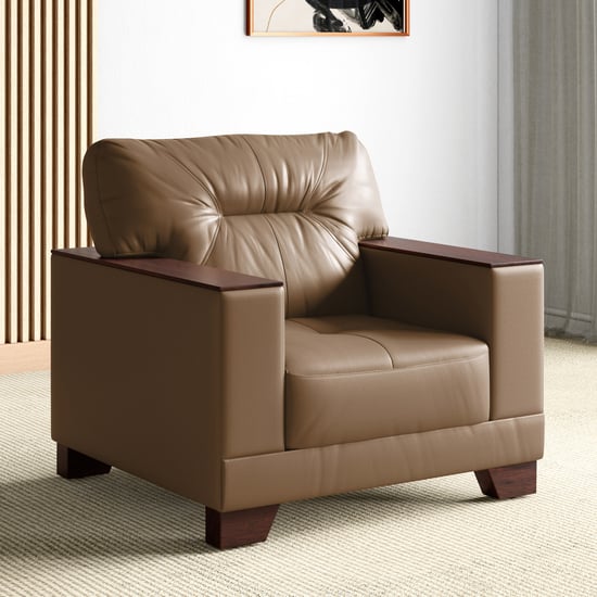 Walter Half Leather 1-Seater Sofa - Customized Furniture