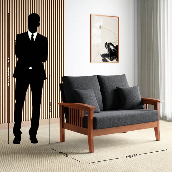 Abby Fabric 2-Seater Sofa with Cushions - Customized Furniture