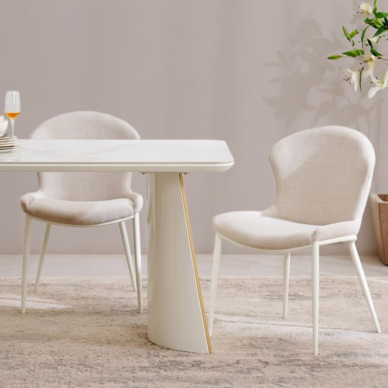 Senorita Set of 2 Fabric Dining Chairs - Cream