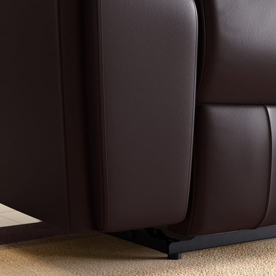 Stockholm Half Leather 3-Seater Electric Recliner - Brown