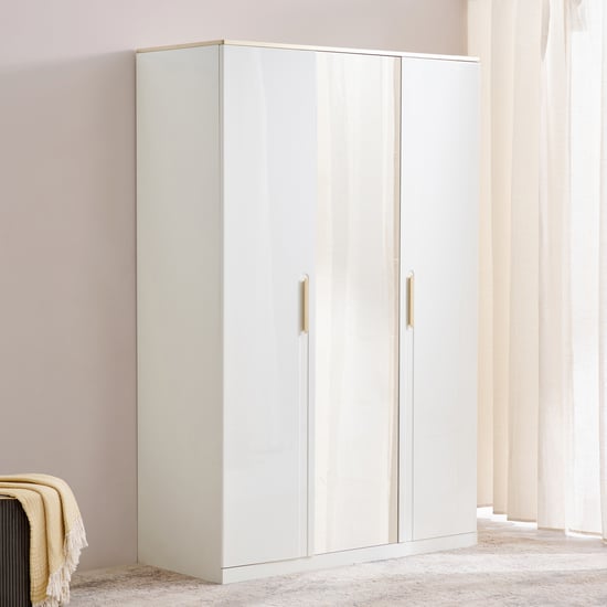 Senorita 3-Door Wardrobe with Mirror - Cream