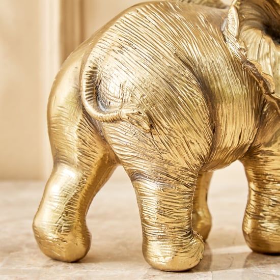 Jaguar Hedi Polyresin Mother Elephant with Baby on Swing Figurine