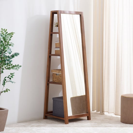 Vivian Mango Wood Standing Mirror - Brown