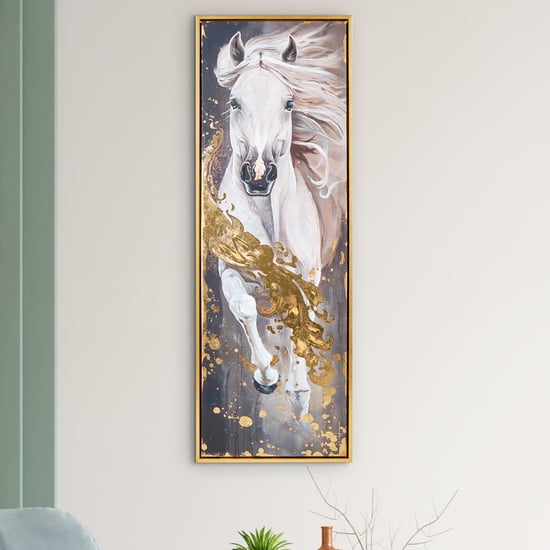 Artistry Canvas Running Horses Picture Frame - 32x92cm