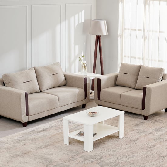 Berry Fabric 3+2 Seater Sofa Set - Beige