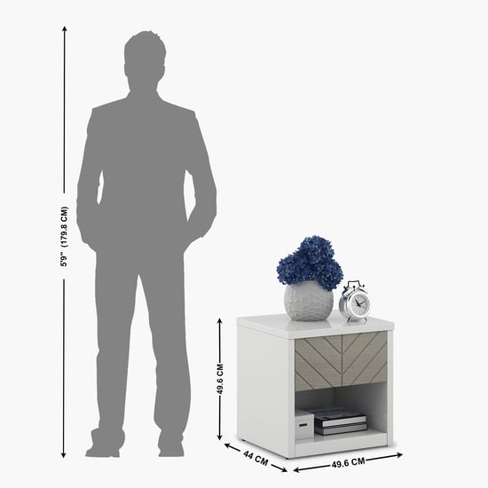 Helios Alaska Bedside Table - White