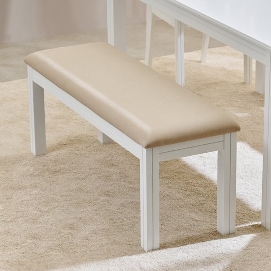 Montoya Fabric Dining Bench - White