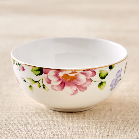 Lucas Hollyhock Bone China Printed Katori - 240ml