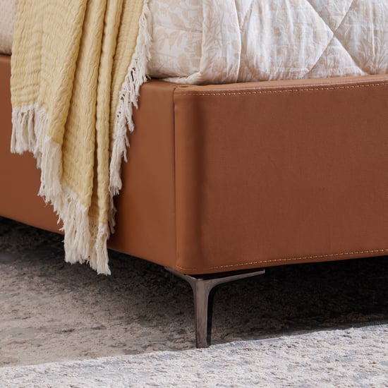 Tiffany Hazel Faux Leather King Bed - Brown