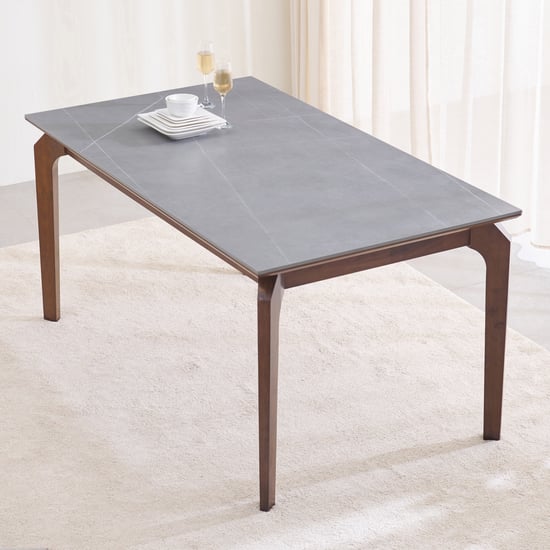 Falcon Ceramic Top 6-Seater Dining Table - Grey