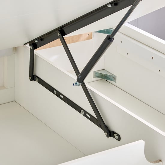 Helios Spacewood Kosmo Arctic King Bed with Hydraulic Storage - White