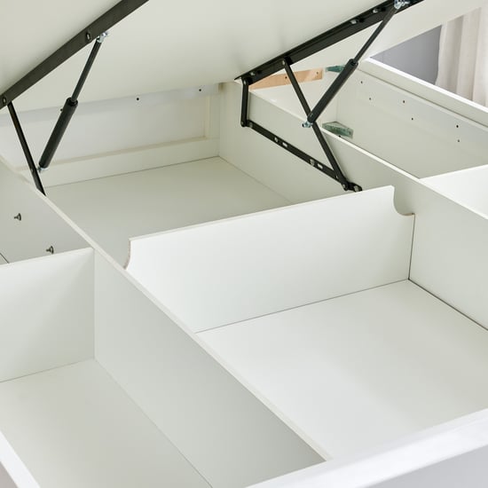 Helios Spacewood Kosmo Arctic King Bed with Hydraulic Storage - White