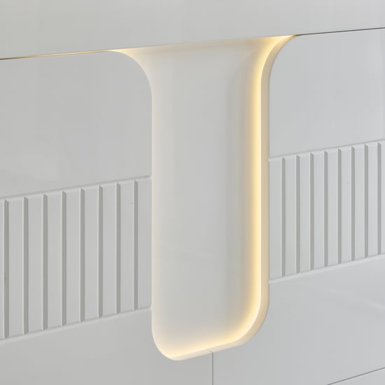 Helios Spacewood Kosmo Arctic King Bed with Hydraulic Storage - White