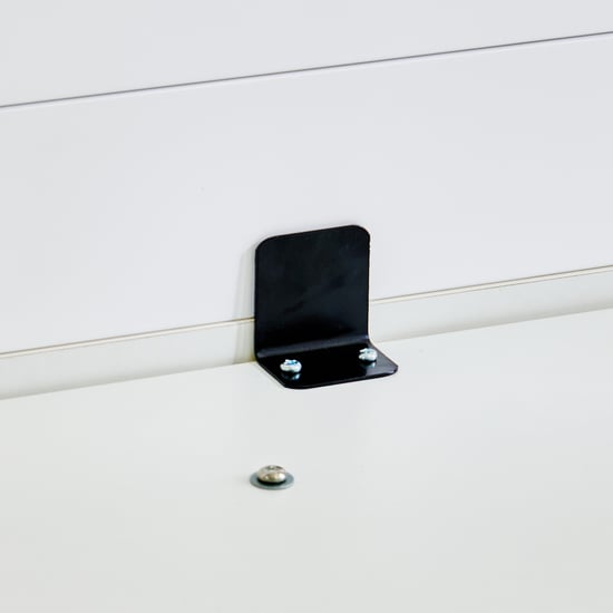 Helios Spacewood Kosmo Arctic King Bed with Hydraulic Storage - White