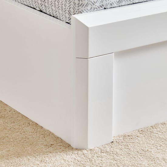 Helios Spacewood Kosmo Arctic King Bed with Hydraulic Storage - White