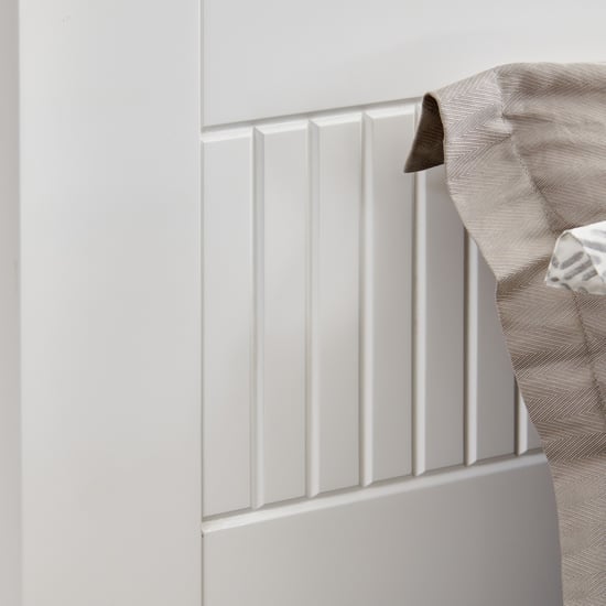 Helios Spacewood Kosmo Arctic King Bed with Hydraulic Storage - White