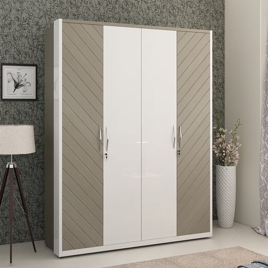 Helios Alaska 4-Door Wardrobe - White