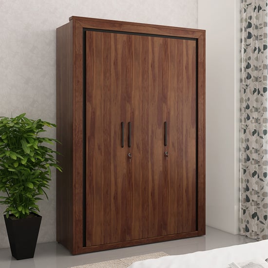 Helios Boston 3-Door Wardrobe - Brown