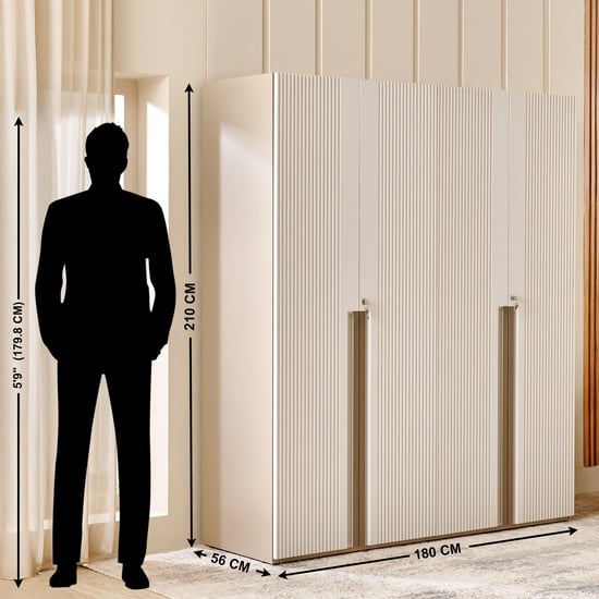 Helios Spacewood Kosmo Astor 4-Door Wardrobe - Beige