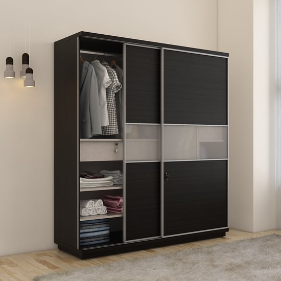 Helios Universal 2-Door Sliding Wardrobe - Brown