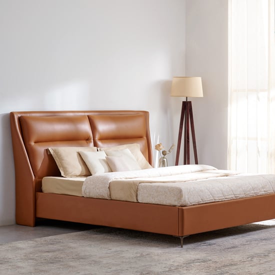 Tiffany Hazel Queen Bed with Hydraulic Storage - Brown