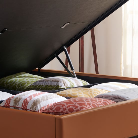 Tiffany Hazel Queen Bed with Hydraulic Storage - Brown