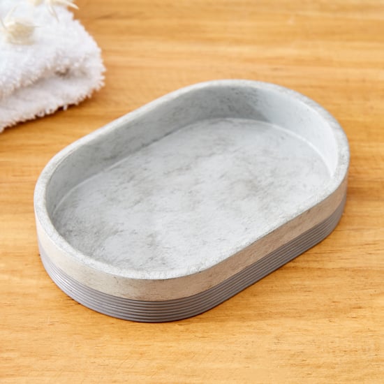 Nova Grey Whisper Aura Polyresin Soap Dish