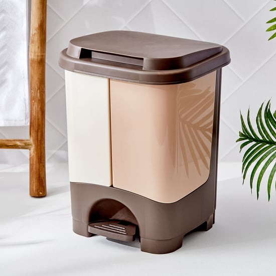 Sedona Capiz Polypropylene Dual Compartment Pedal Waste Bin - 9+9L