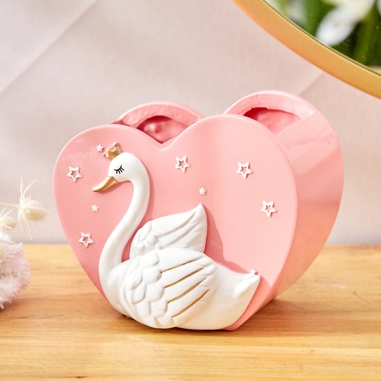 Slate Kids Polyresin Swan Tooth Brush Holder