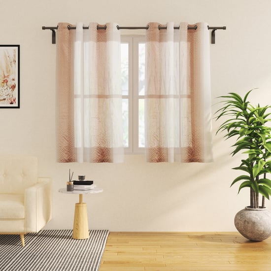 Corsica Organza Set of 2 Striped Sheer Window Curtains