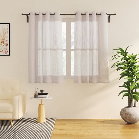 Corsica Tissue Set of 2 Striped Sheer Window Curtains