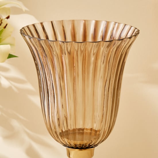 Heritage Renew Jive Glass and Metal Hurricane Candle Holder - Large