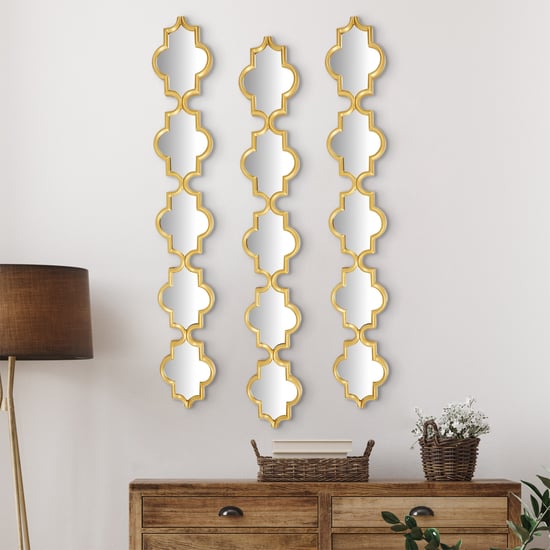 Ananda Rio Set of 3 Polypropylene Decorative Mirrors - 119x18cm