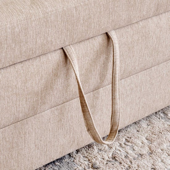 Helios Woodland Fabric 3-Seater Storage Sofa Bed with Interchangeable Chaise - Beige