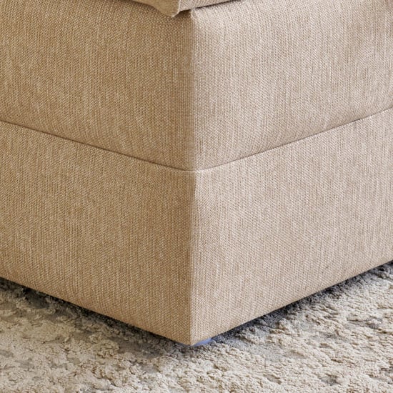 Helios Woodland Fabric 3-Seater Storage Sofa Bed with Interchangeable Chaise - Beige