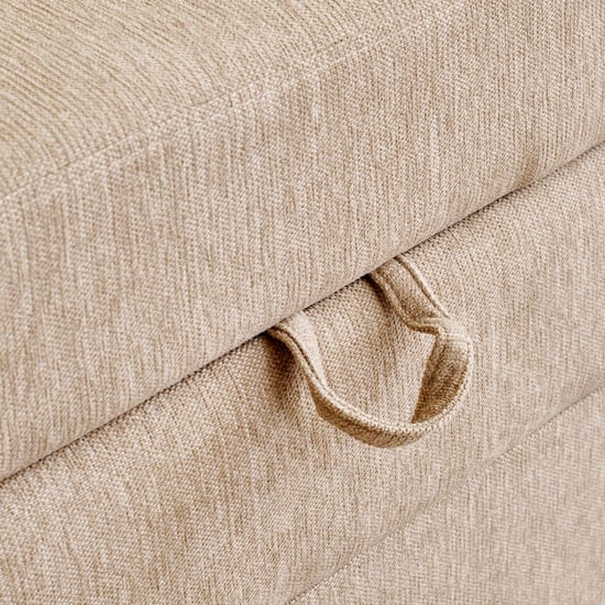 Helios Woodland Fabric 3-Seater Storage Sofa Bed with Interchangeable Chaise - Beige
