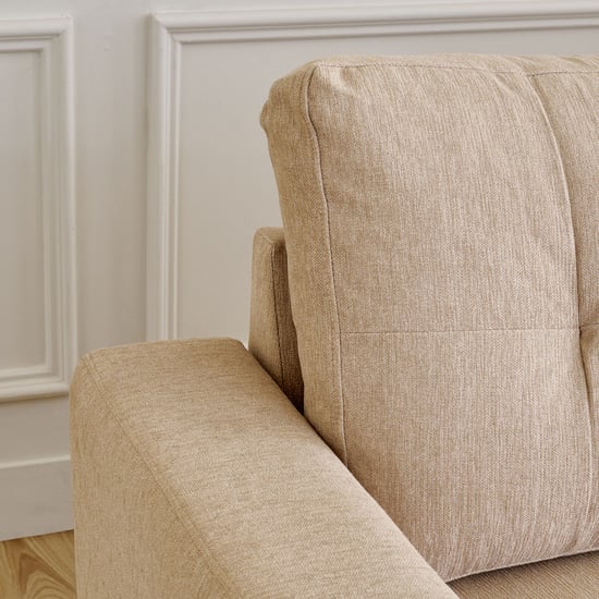 Helios Woodland Fabric 3-Seater Storage Sofa Bed with Interchangeable Chaise - Beige