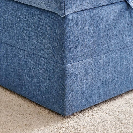 Helios Woodland Fabric 2-Seater Storage Sofa Bed with Interchangeable Chaise - Blue