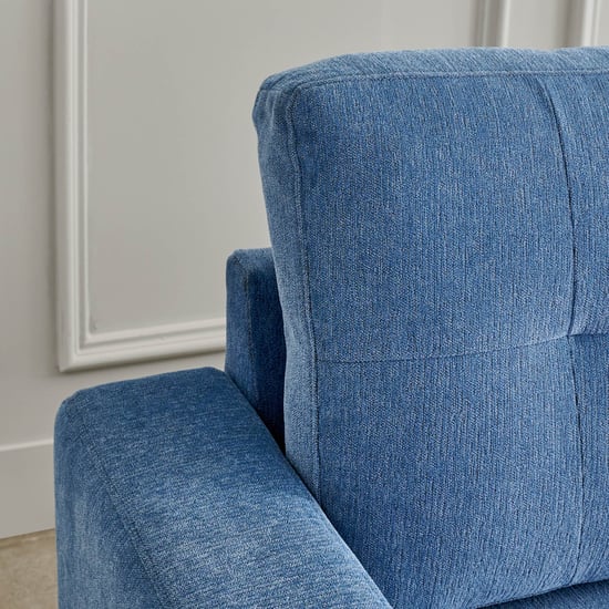 Helios Woodland Fabric 2-Seater Storage Sofa Bed with Interchangeable Chaise - Blue