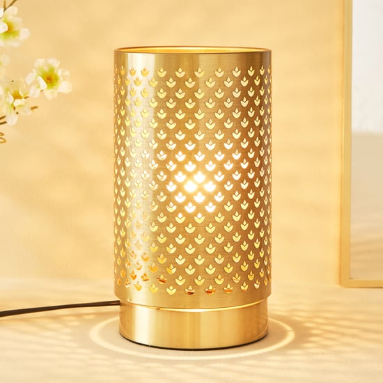 Albama Eric Metal Diya Etched Touch Table Lamp