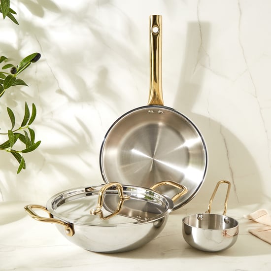 Gravis Stellar 4Pcs Triply Stainless Steel Cookware Set