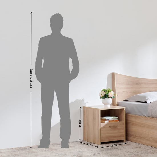 Helios Alton Box Storage King Bed with Bedside Table