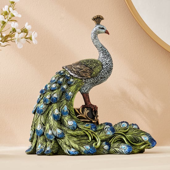 Mayur Rumi Polyresin Peacock Figurine