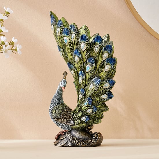 Mayur Rumi Polyresin Peacock Vase