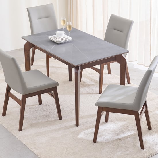 Falcon Set of 2 Faux Leather Dining Chairs - Grey