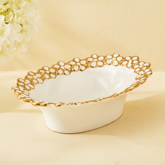 Stellar Celestial Flora Ceramic Decorative Platter