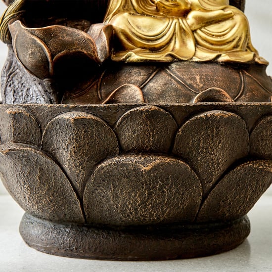 Cascade Polyresin Buddha Water Fountain - 30x24x53cm