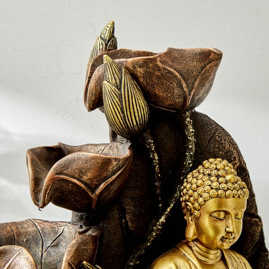 Cascade Polyresin Buddha Water Fountain - 30x24x53cm